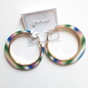 Princess Accessories Glittery Hoop Earrings